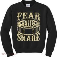 Fear The Snare Drum Drummer Percussionist Drumming Lover Kids Sweatshirt thumb 0
