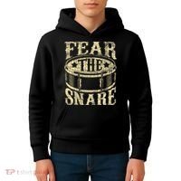Fear The Snare Drum Drummer Percussionist Drumming Lover Kids Hoodie thumb 4