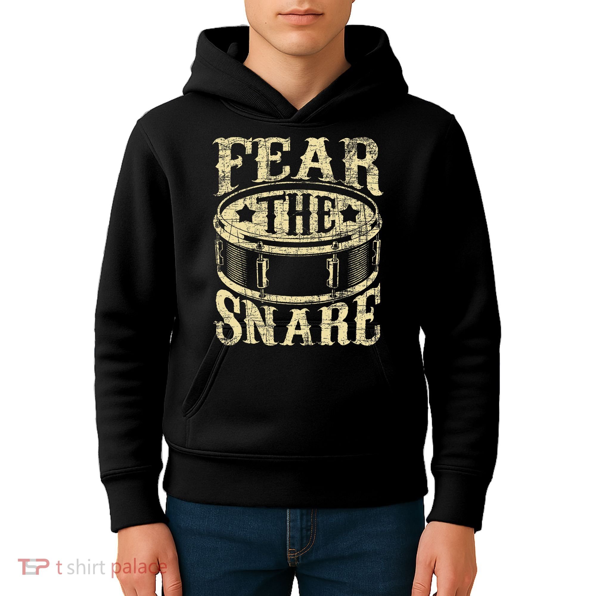 Fear The Snare Drum Drummer Percussionist Drumming Lover Kids Hoodie