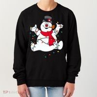 Frosty The Snowman Christmas Lights Portrait T Women's Sweatshirt thumb 0