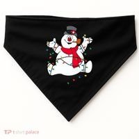 Frosty The Snowman Christmas Lights Portrait T USA-Made Doggie Bandana thumb 0