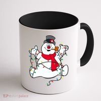 Frosty The Snowman Christmas Lights Portrait T Coffee Mug thumb 1