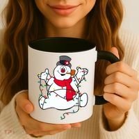Frosty The Snowman Christmas Lights Portrait T Coffee Mug thumb 3