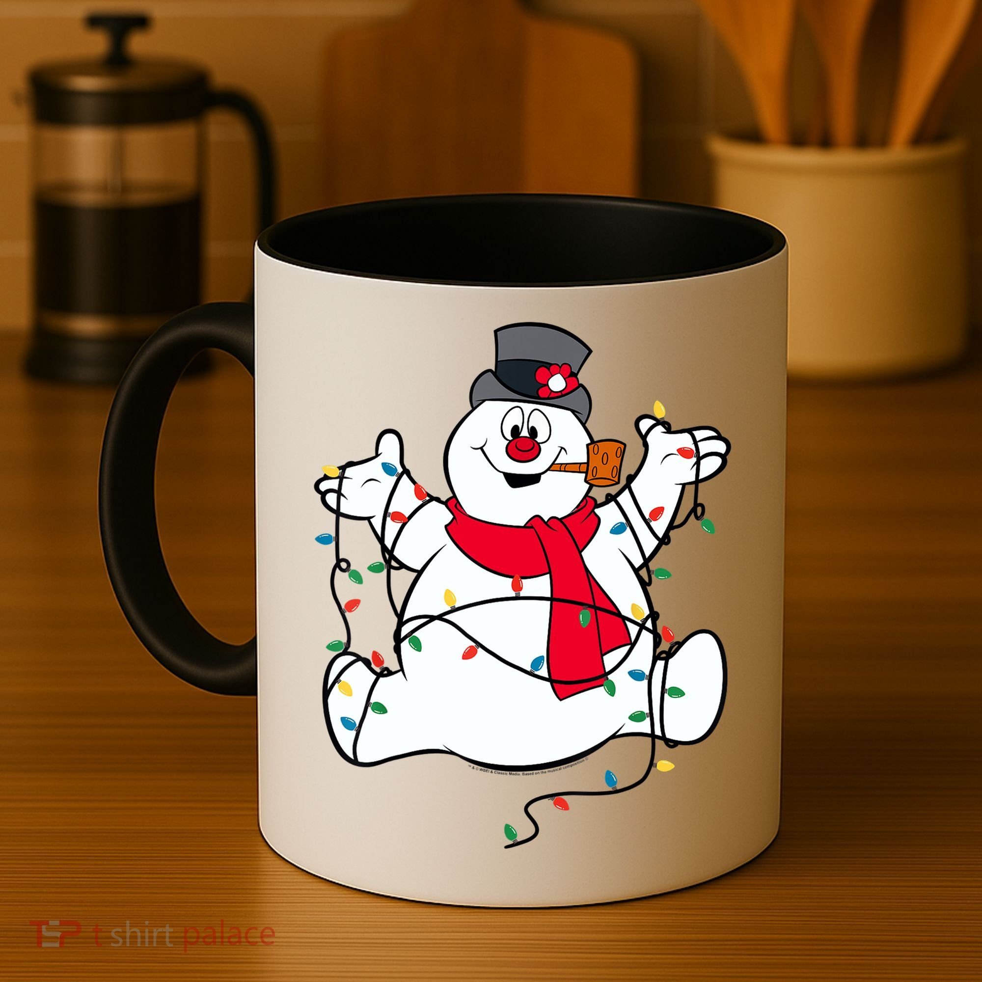 Frosty The Snowman Christmas Lights Portrait T Coffee Mug