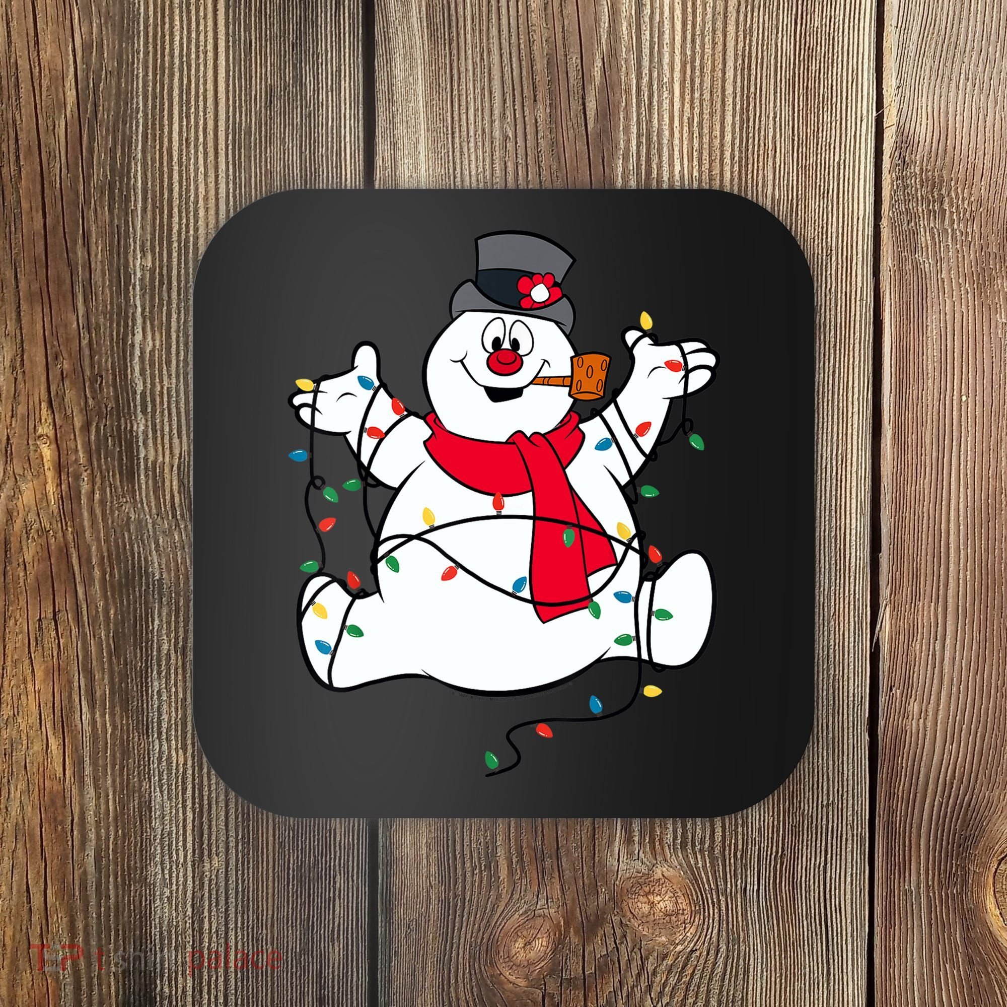 Frosty The Snowman Christmas Lights Portrait T Coaster