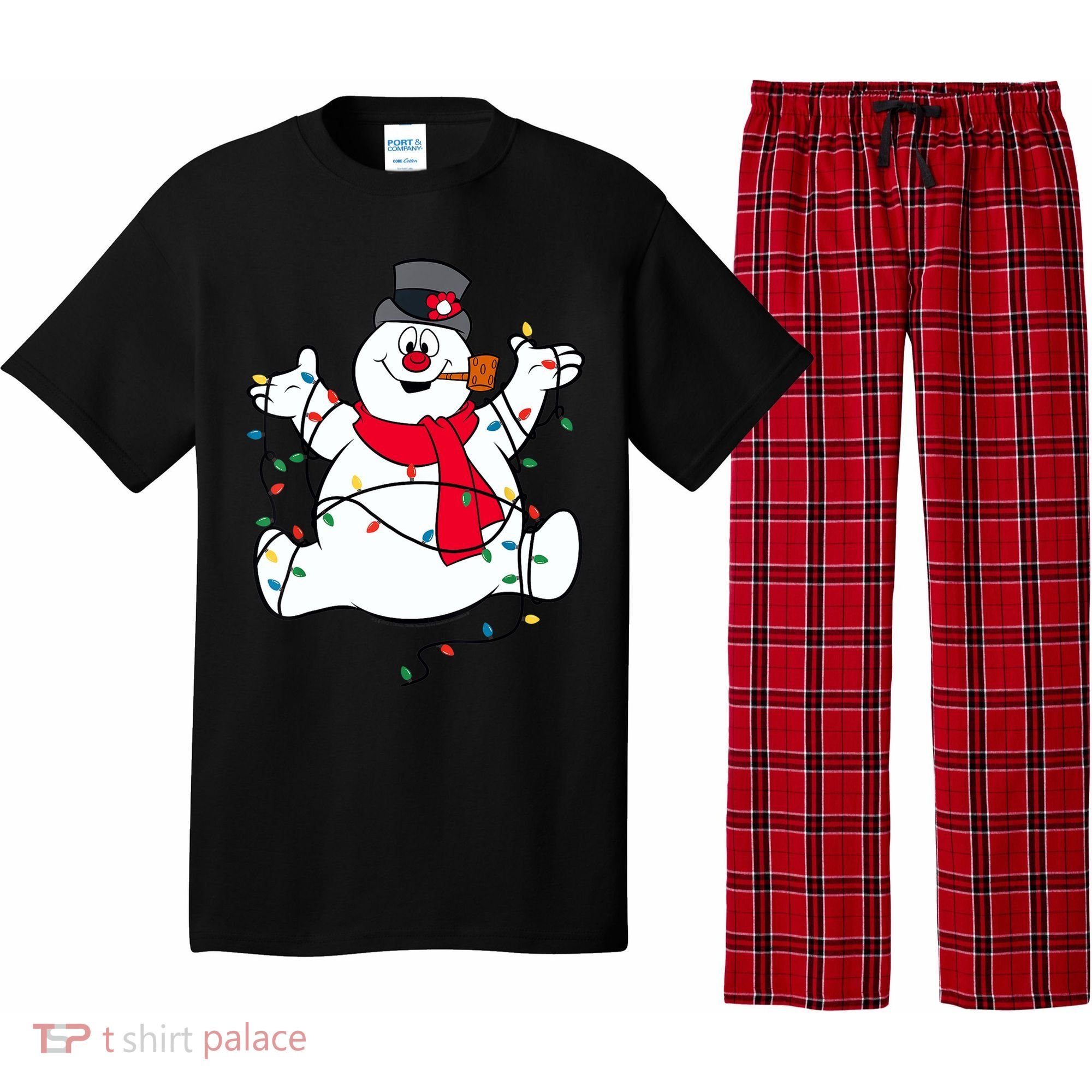 Frosty The Snowman Christmas Lights Portrait T Pajama Set