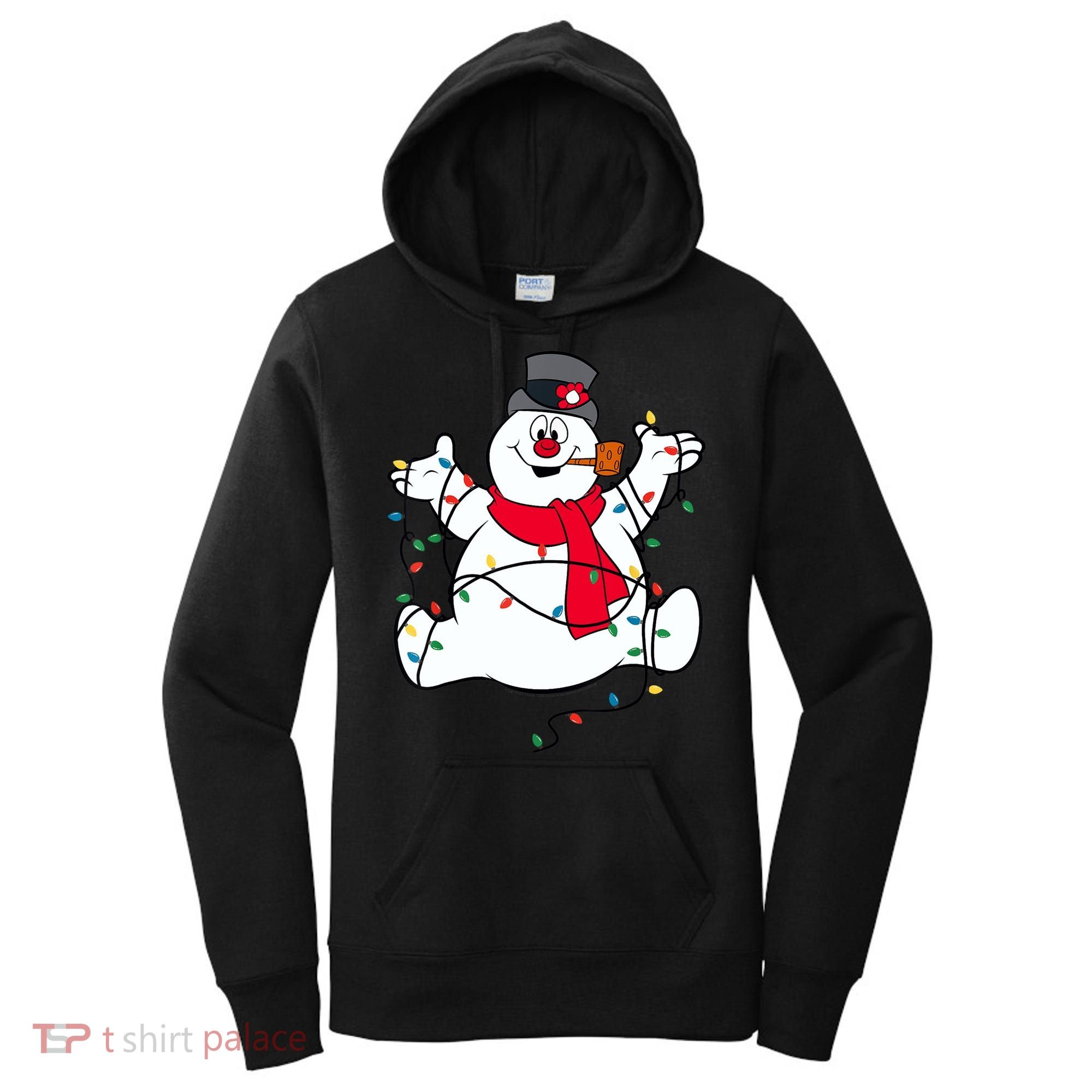 Frosty The Snowman Christmas Lights Portrait T Women's Hoodie