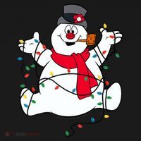 Frosty The Snowman Christmas Lights Portrait T Ornament thumb 1