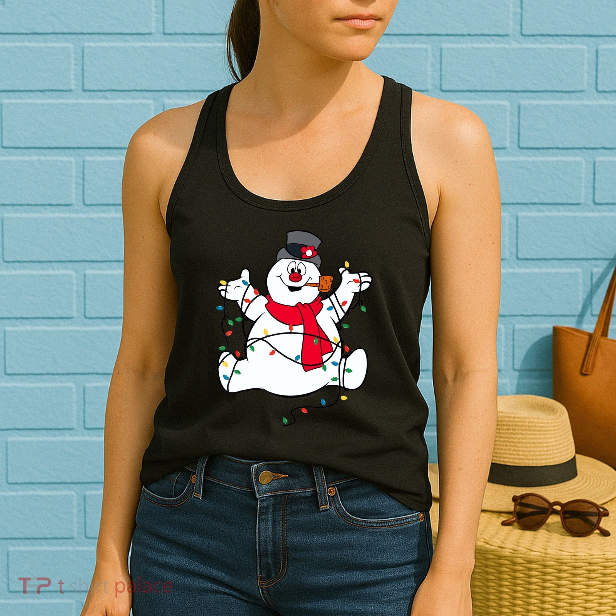 Frosty The Snowman Christmas Lights Portrait T Women's Tank Top