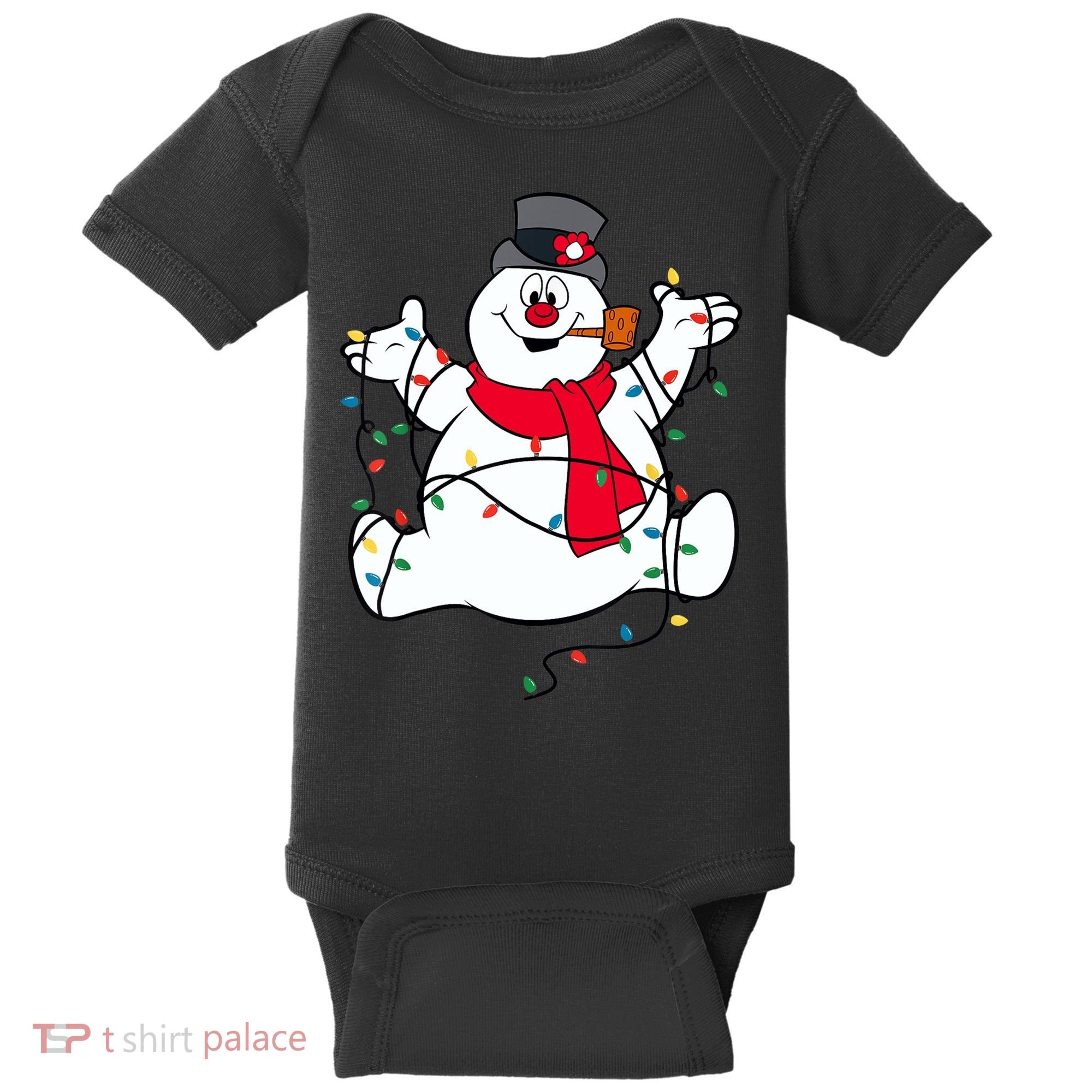 Frosty The Snowman Christmas Lights Portrait T Baby Bodysuit