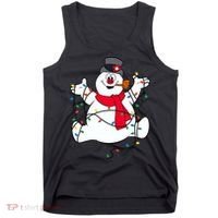 Frosty The Snowman Christmas Lights Portrait T Tank Top thumb 0