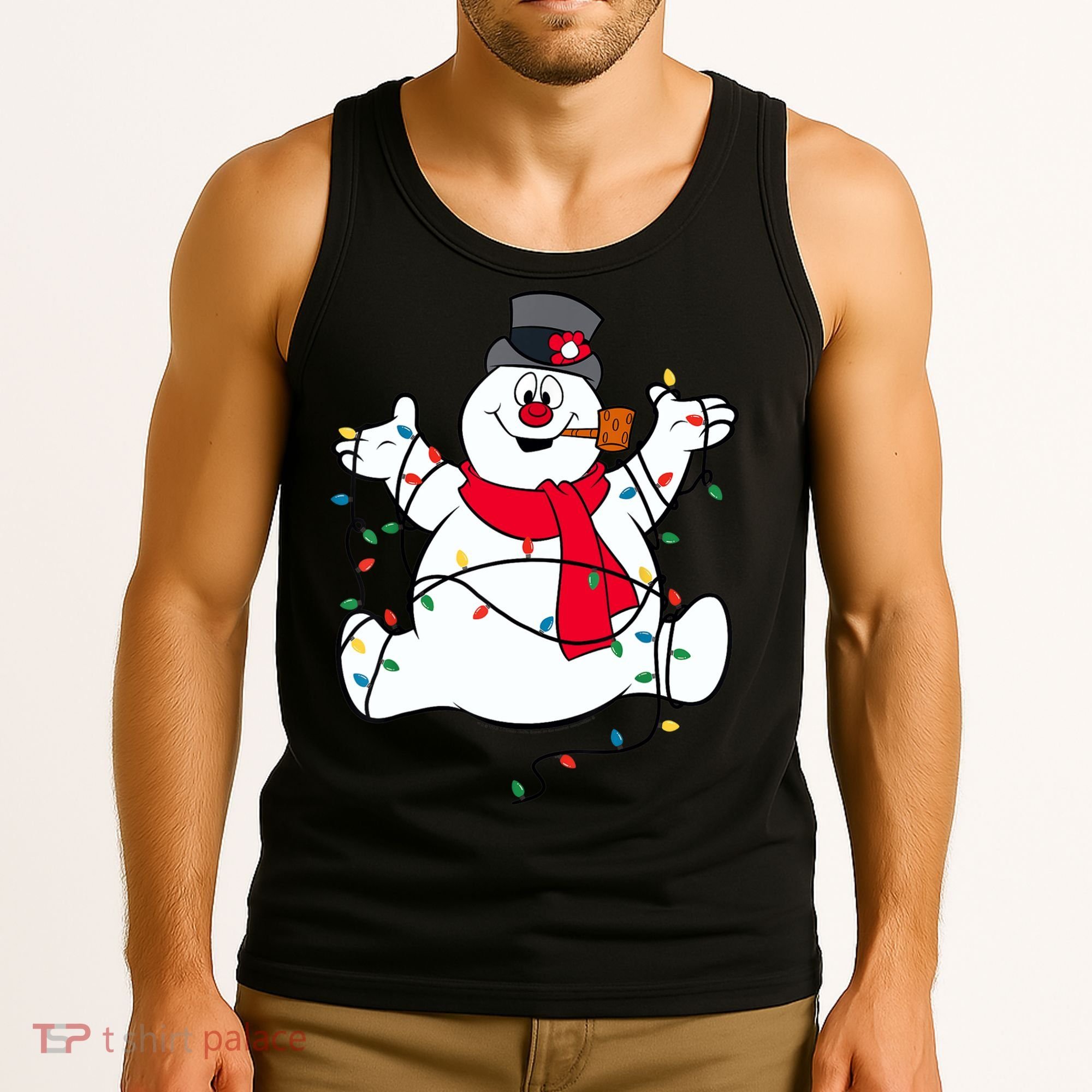 Frosty The Snowman Christmas Lights Portrait T Tank Top