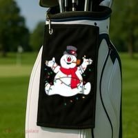 Frosty The Snowman Christmas Lights Portrait T Golf Towel thumb 2