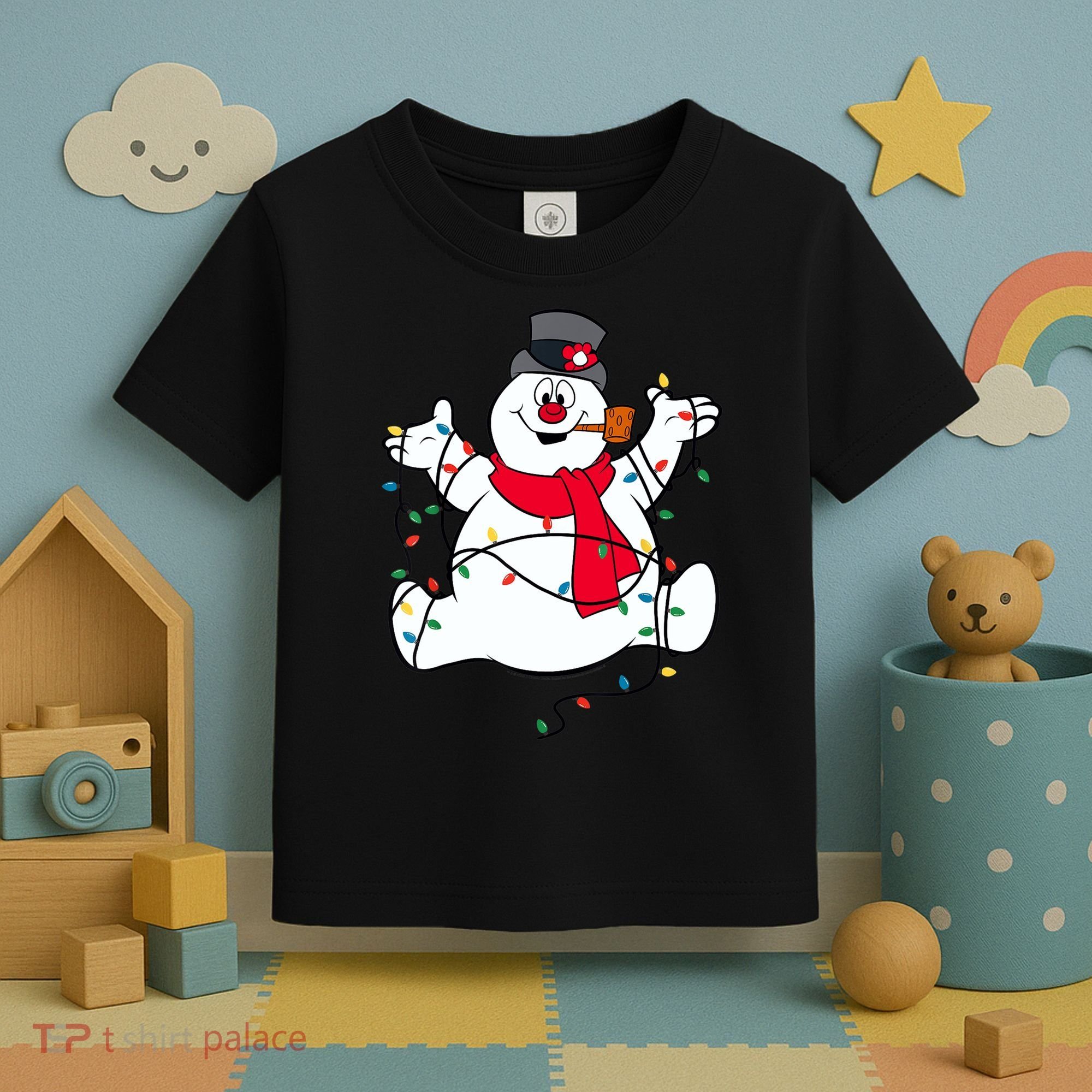 Frosty The Snowman Christmas Lights Portrait T Toddler T-Shirt
