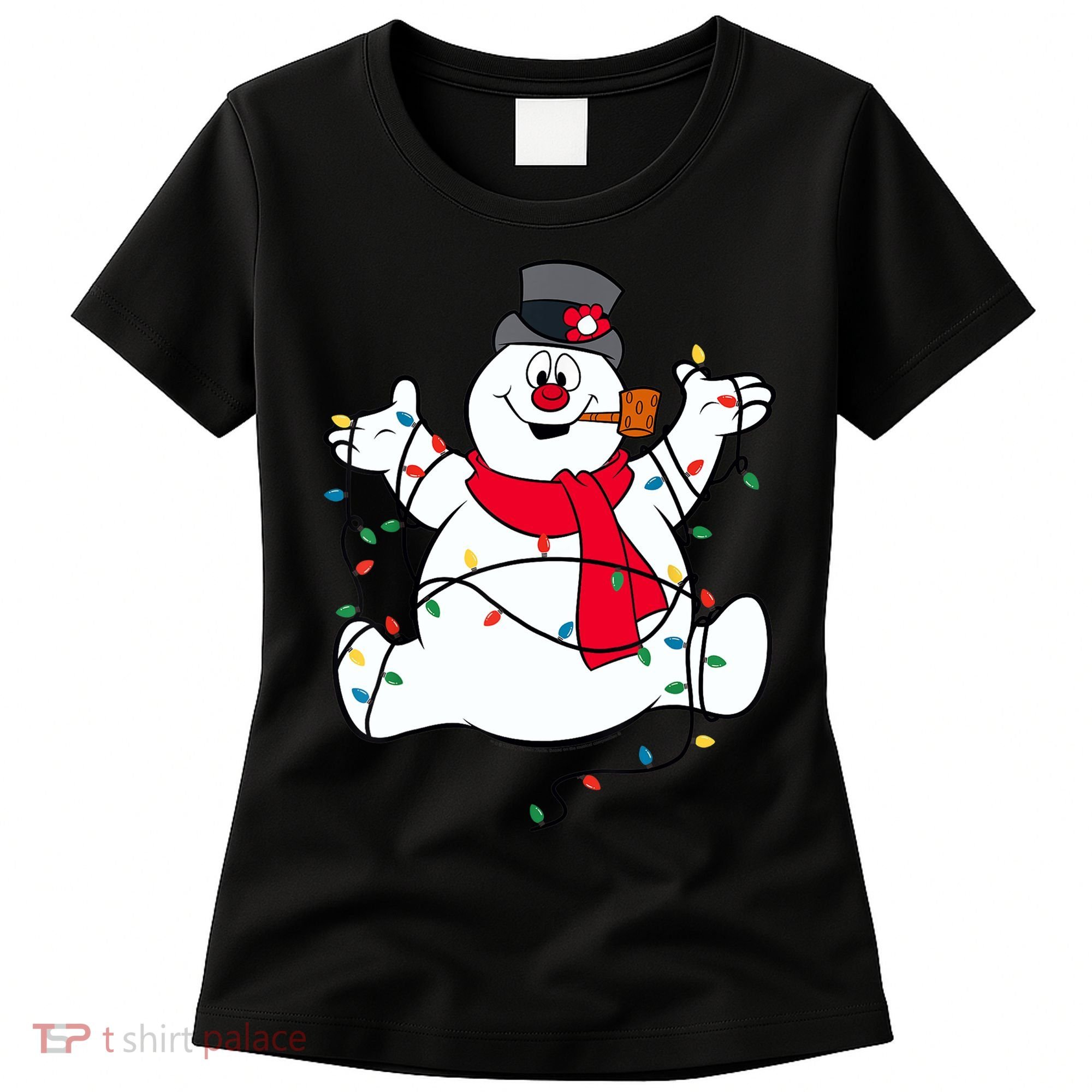 Frosty The Snowman Christmas Lights Portrait T Women's T-Shirt