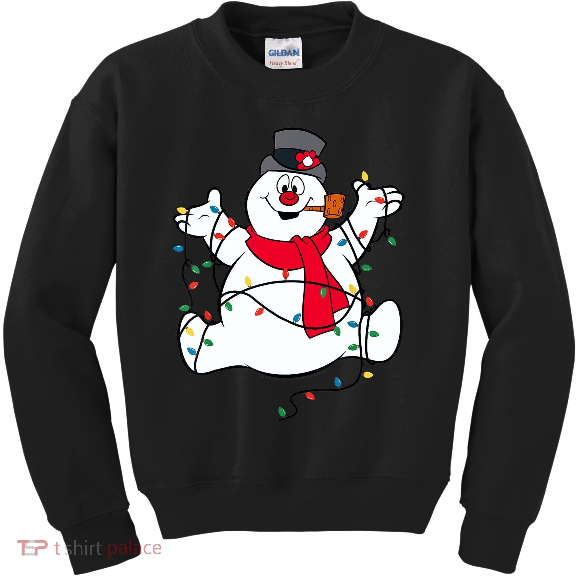 Frosty The Snowman Christmas Lights Portrait T Kids Sweatshirt