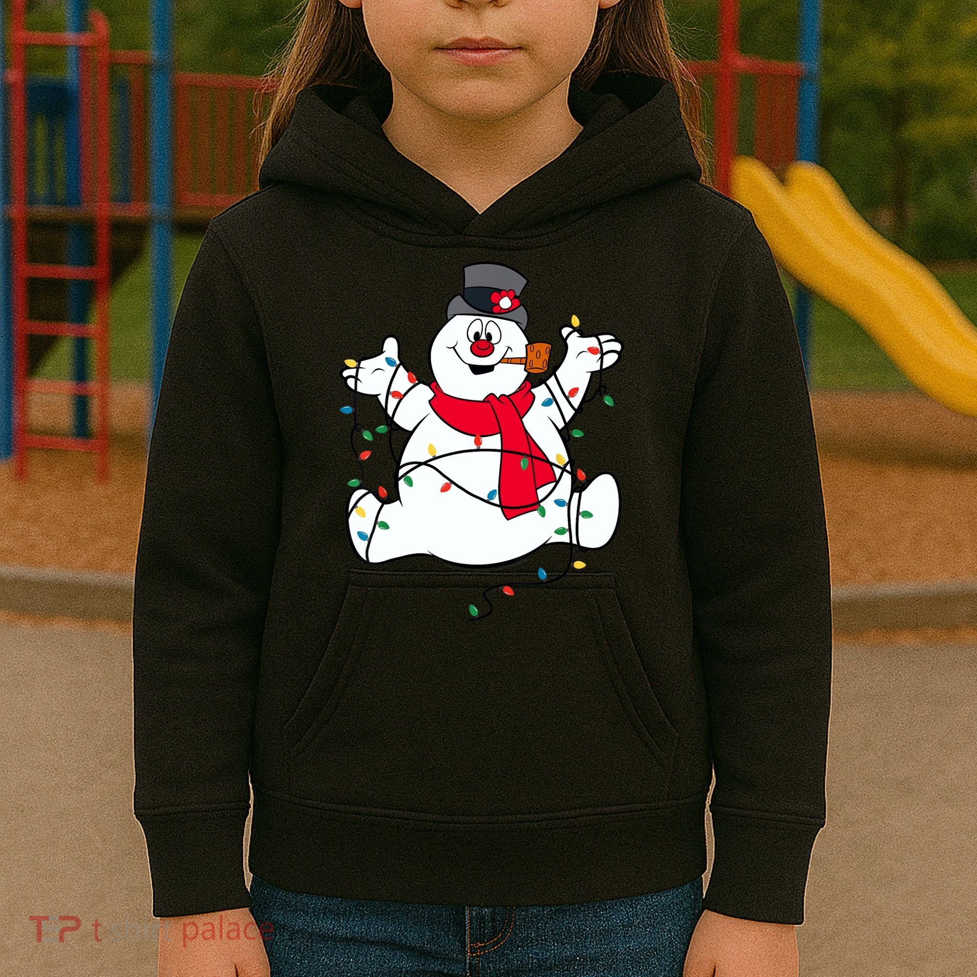 Frosty The Snowman Christmas Lights Portrait T Kids Hoodie