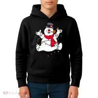 Frosty The Snowman Christmas Lights Portrait T Kids Hoodie thumb 4