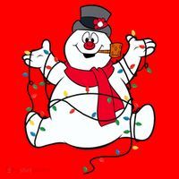 Frosty The Snowman Christmas Lights Portrait T Santa Hat thumb 1