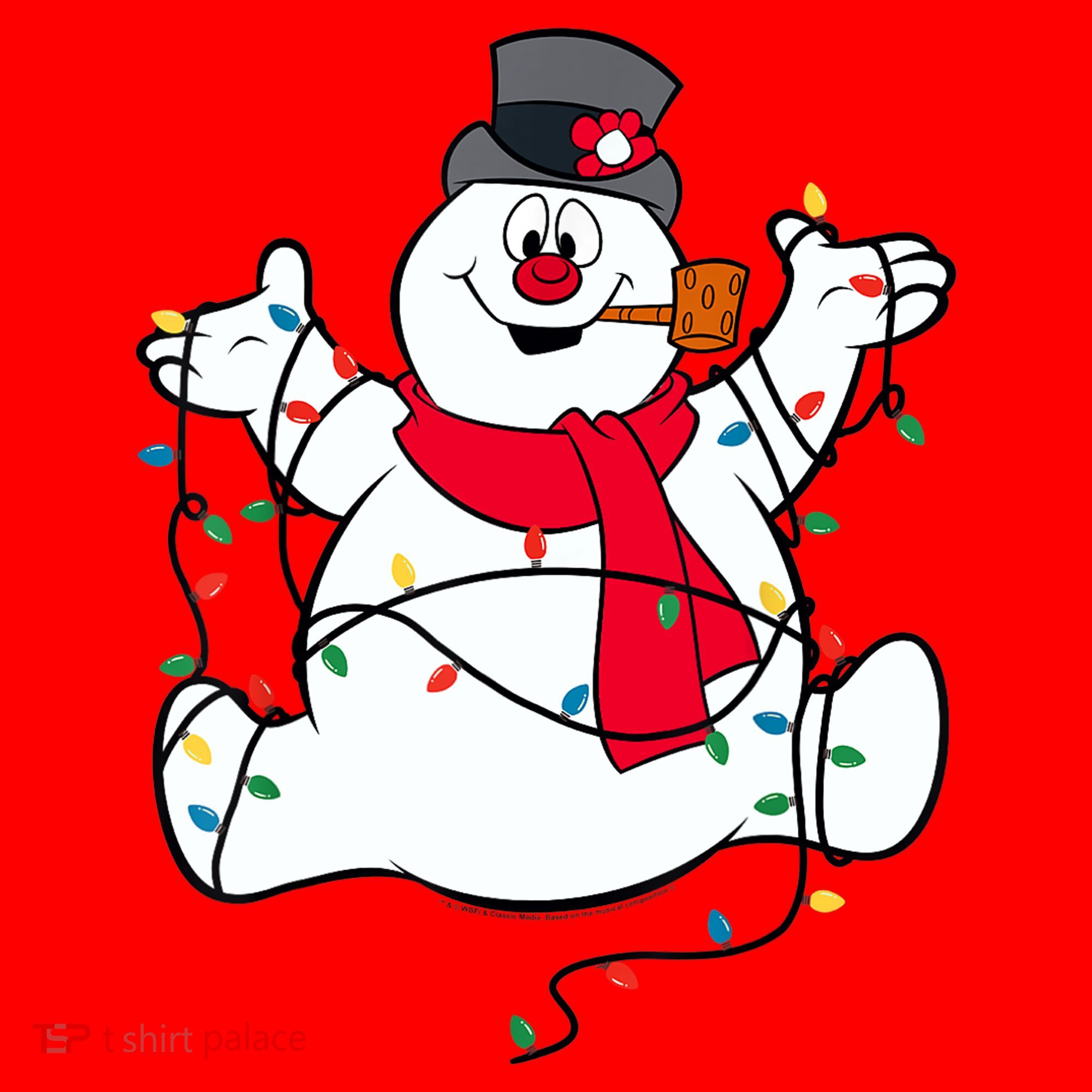 Frosty The Snowman Christmas Lights Portrait T Santa Hat