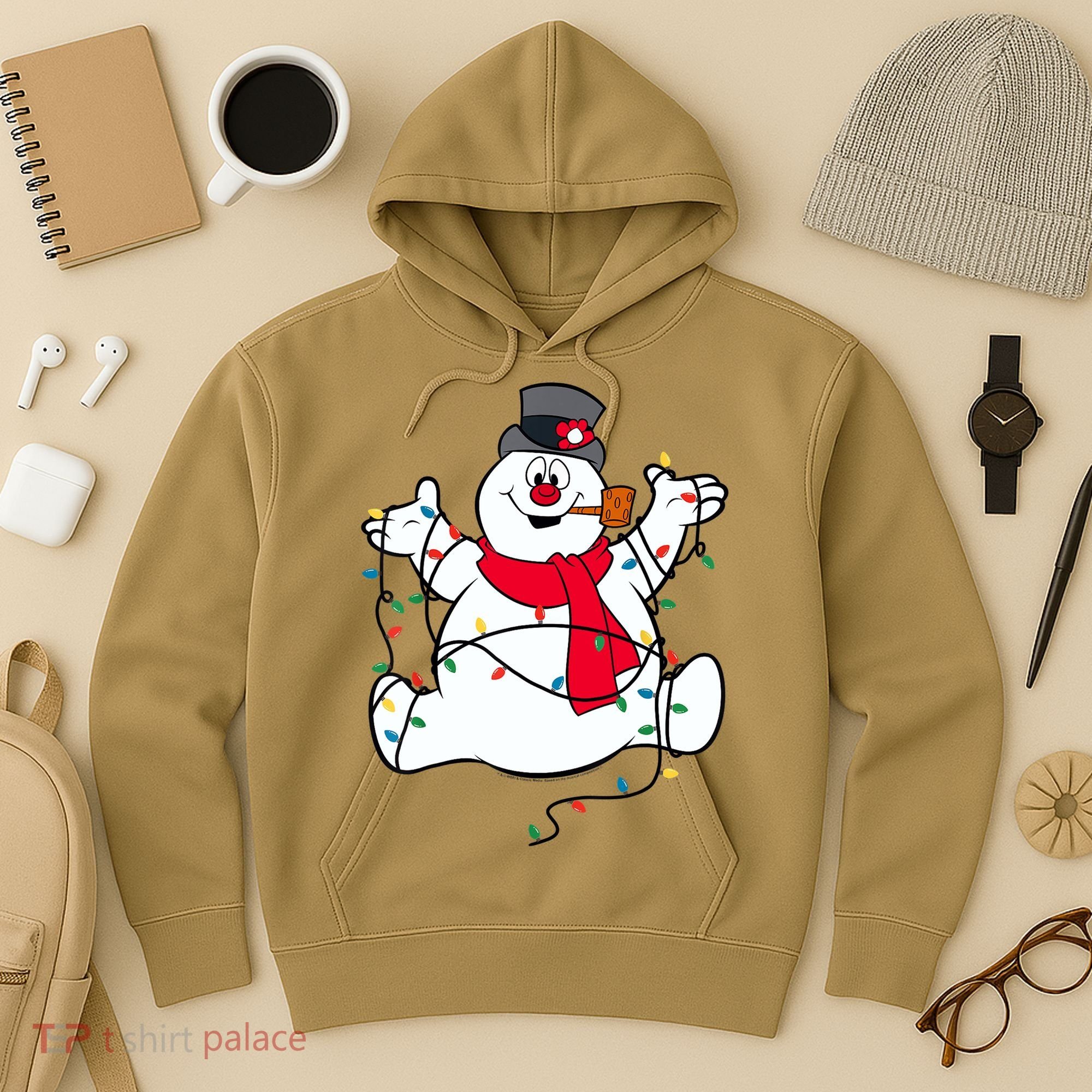Frosty The Snowman Christmas Lights Portrait T Hoodie