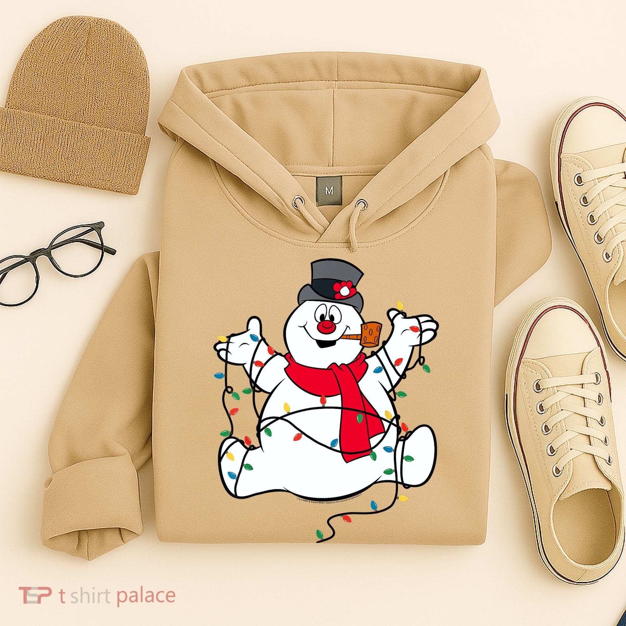 Frosty The Snowman Christmas Lights Portrait T Hoodie