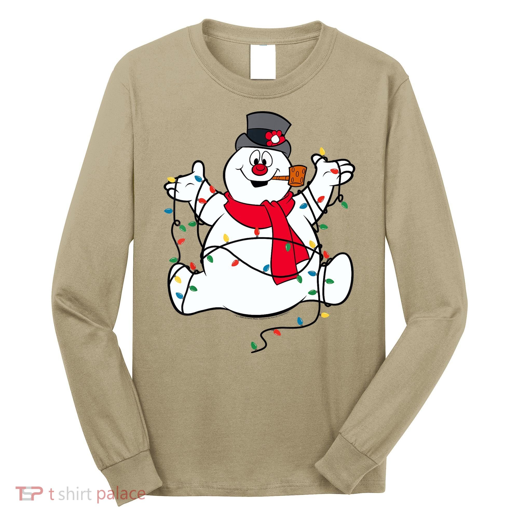 Frosty The Snowman Christmas Lights Portrait T Long Sleeve Shirt