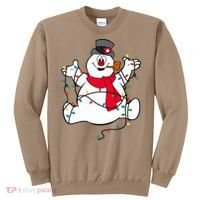 Frosty The Snowman Christmas Lights Portrait T Sweatshirt thumb 0