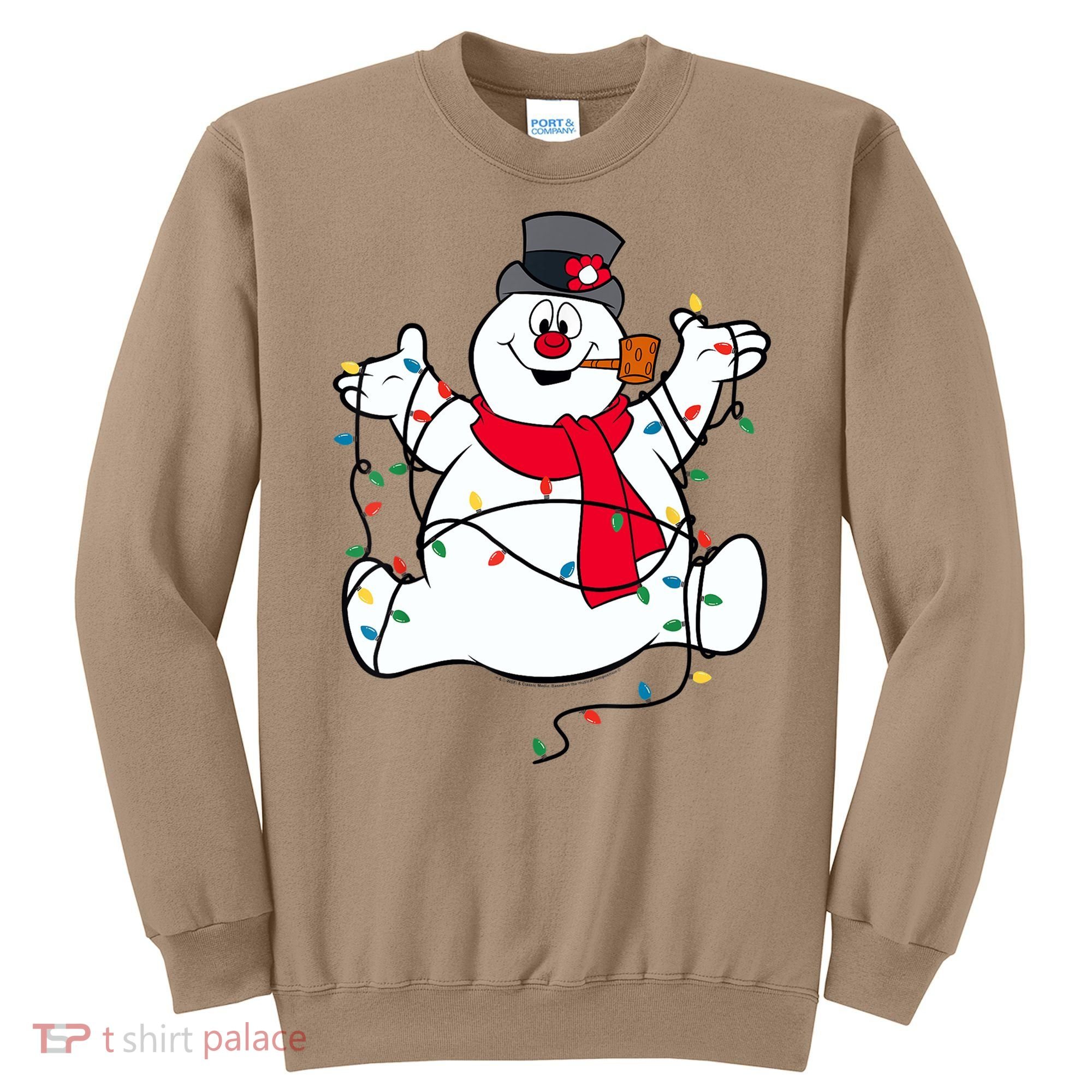 Frosty The Snowman Christmas Lights Portrait T Sweatshirt