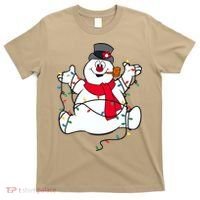 Frosty The Snowman Christmas Lights Portrait T T-Shirt thumb 0