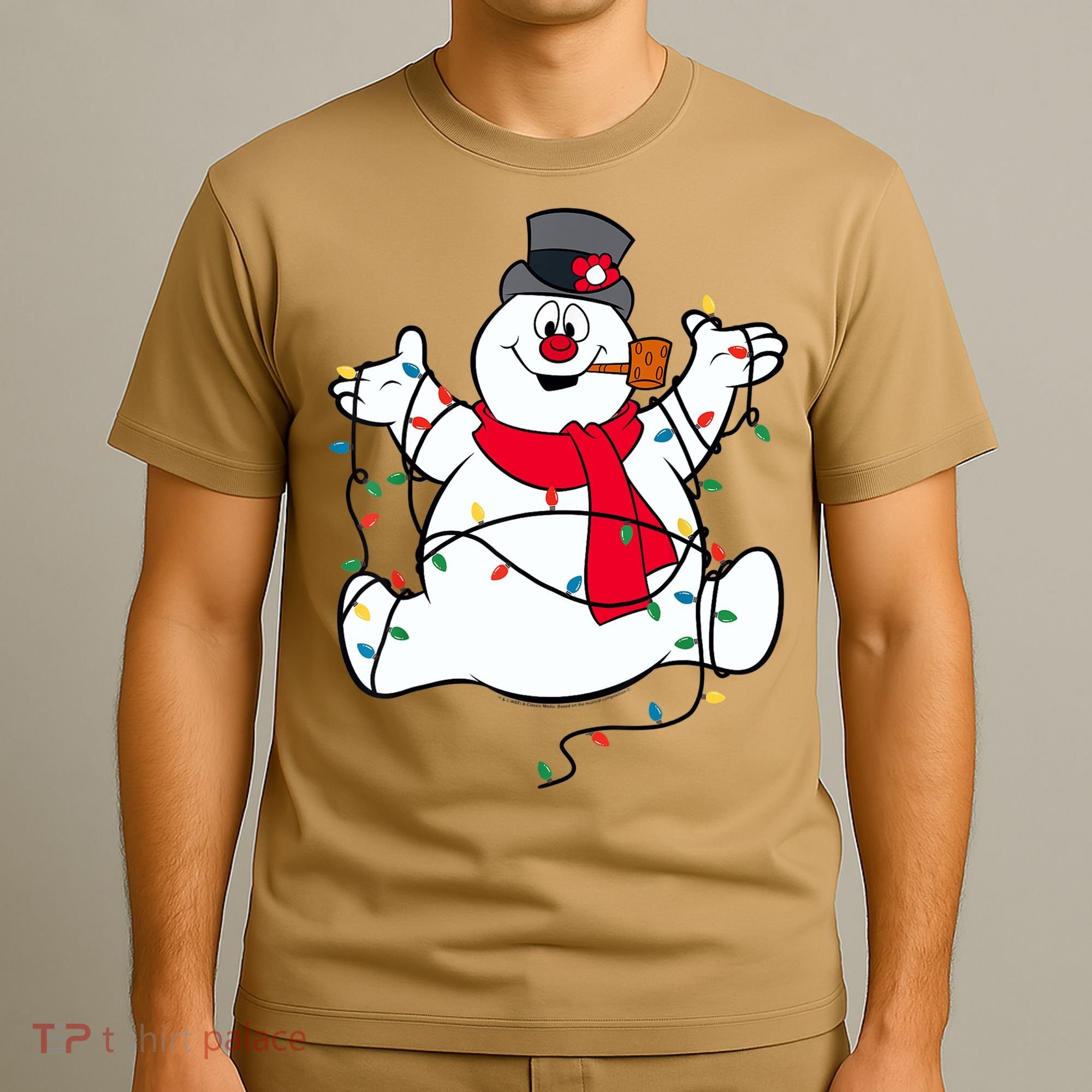 Frosty The Snowman Christmas Lights Portrait T T-Shirt