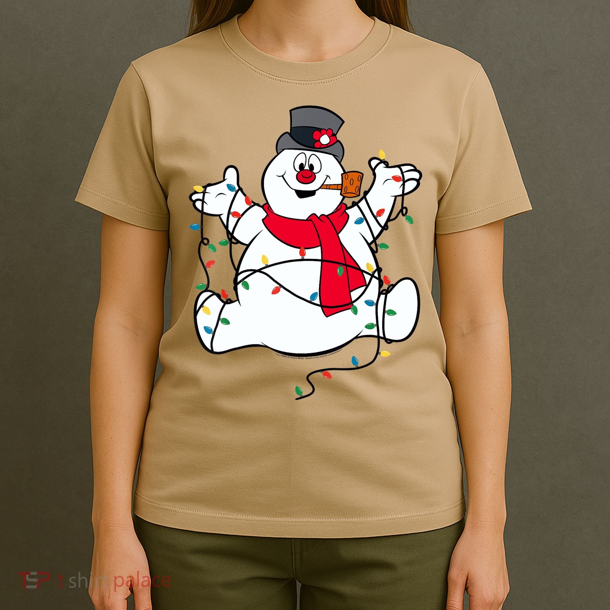 Frosty The Snowman Christmas Lights Portrait T T-Shirt