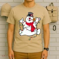 Frosty The Snowman Christmas Lights Portrait T T-Shirt thumb 6