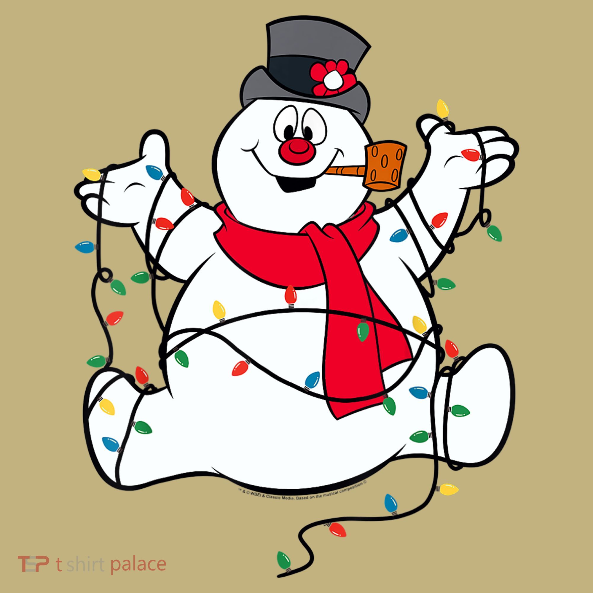 Frosty The Snowman Christmas Lights Portrait T T-Shirt