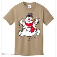 Frosty The Snowman Christmas Lights Portrait T Kids T-Shirt thumb 0