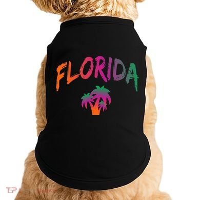 Florida The Sunshine State Tie Dye Text Print Classic Doggie Tank