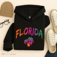 Florida The Sunshine State Tie Dye Text Print Classic Hoodie thumb 4