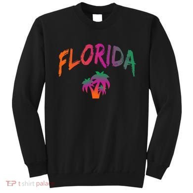 Florida The Sunshine State Tie Dye Text Print Classic Sweatshirt