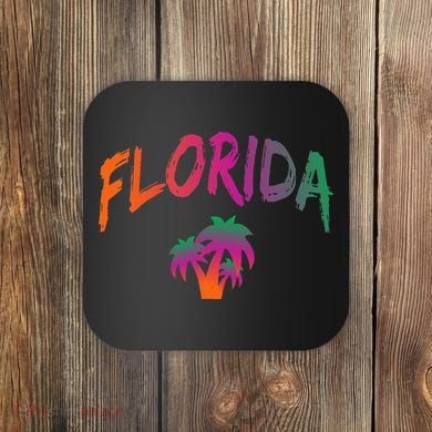 Florida The Sunshine State Tie Dye Text Print Classic Coaster