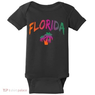 Florida The Sunshine State Tie Dye Text Print Classic Baby Bodysuit