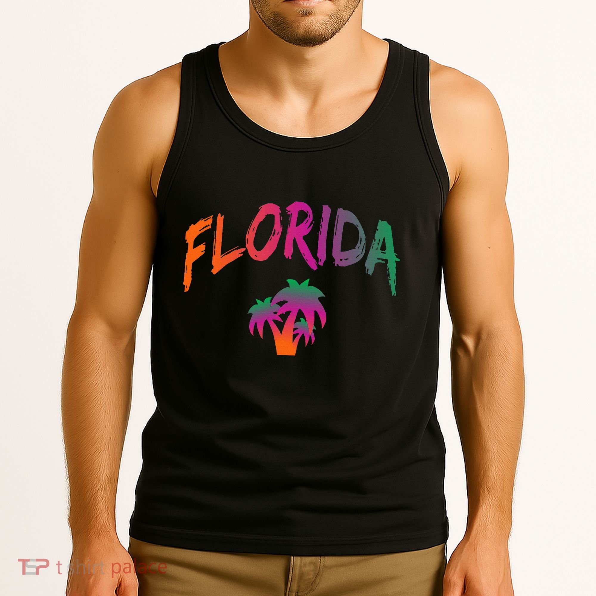 Florida The Sunshine State Tie Dye Text Print Classic Tank Top