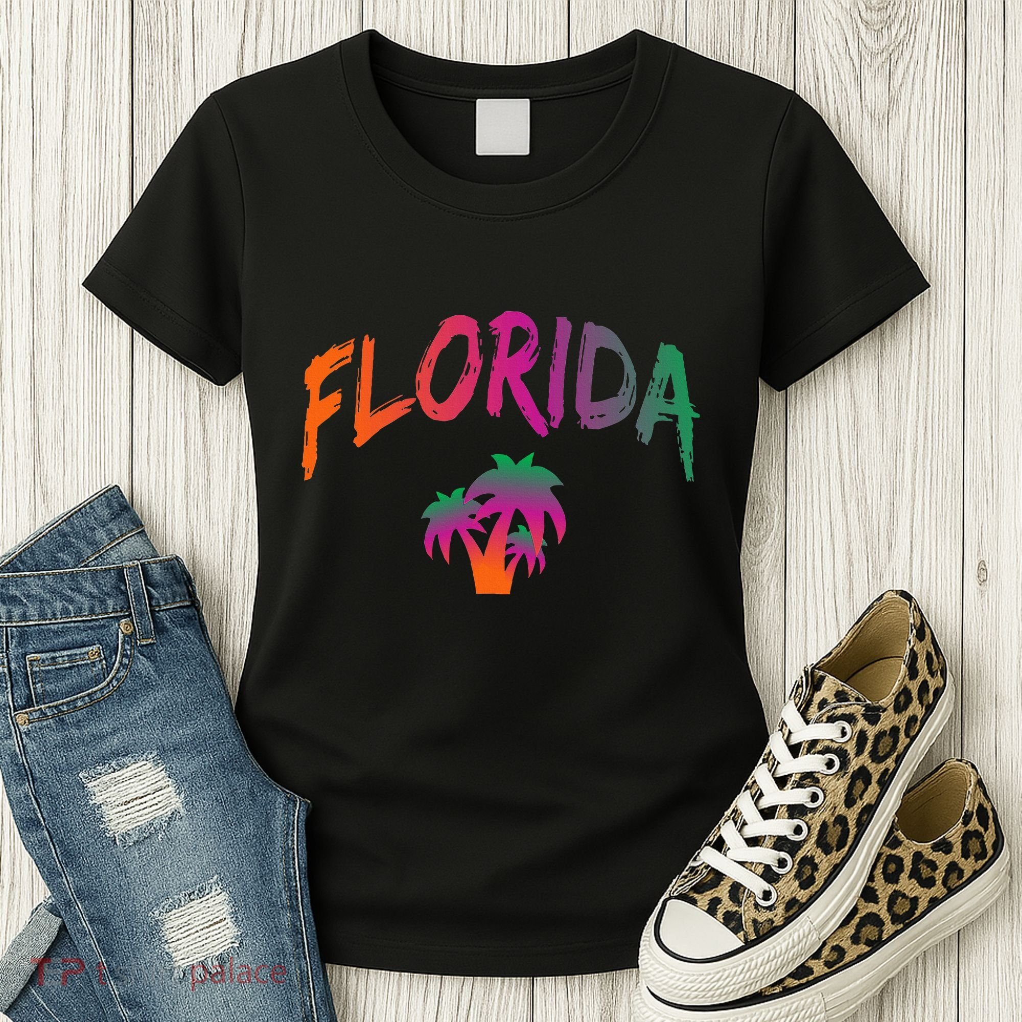 Florida The Sunshine State Tie Dye Text Print Classic Women's T-Shirt