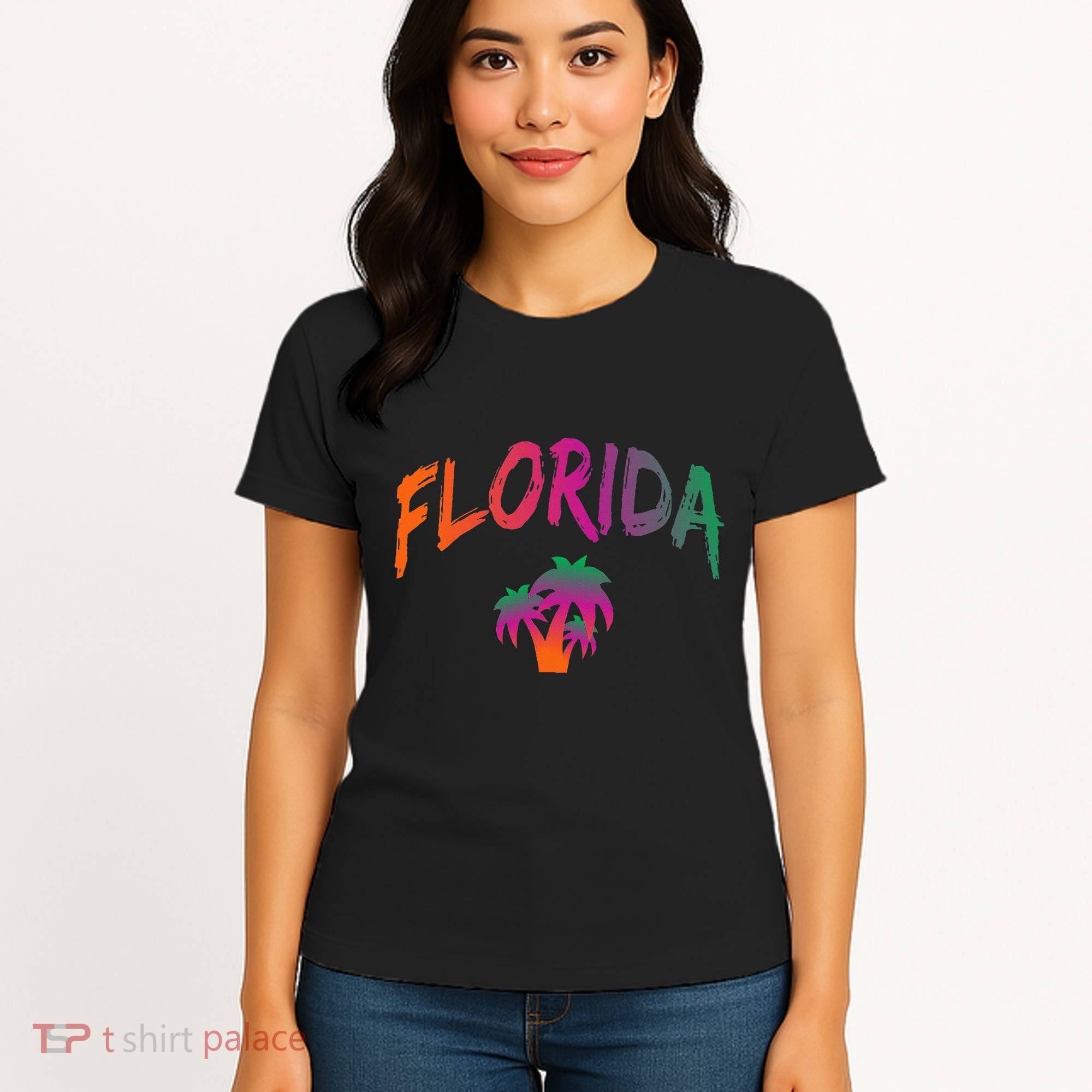 Florida The Sunshine State Tie Dye Text Print Classic Women's T-Shirt