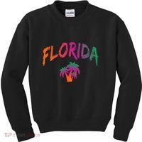 Florida The Sunshine State Tie Dye Text Print Classic Kids Sweatshirt thumb 0