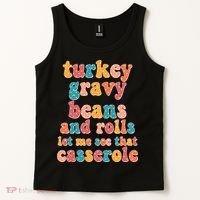 Funny Thanksgiving Turkey Gravy Beans And Rolls Tank Top thumb 2