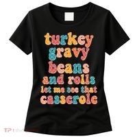 Funny Thanksgiving Turkey Gravy Beans And Rolls Women's T-Shirt thumb 0