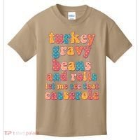 Funny Thanksgiving Turkey Gravy Beans And Rolls Kids T-Shirt thumb 0