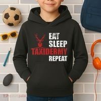 Funny Taxidermist T Eat Sleep Taxidermy Repeat Gift Kids Hoodie thumb 2