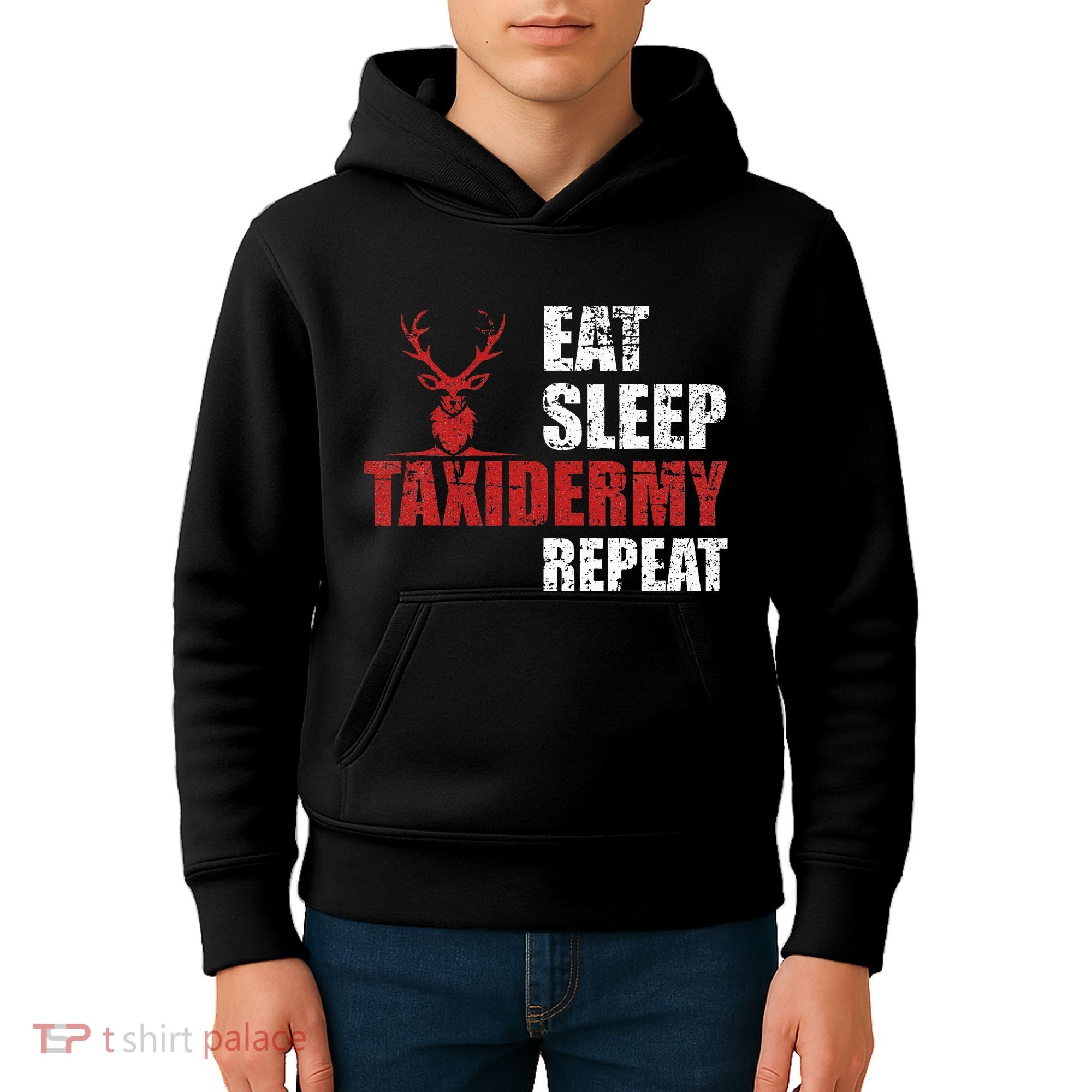 Funny Taxidermist T Eat Sleep Taxidermy Repeat Gift Kids Hoodie