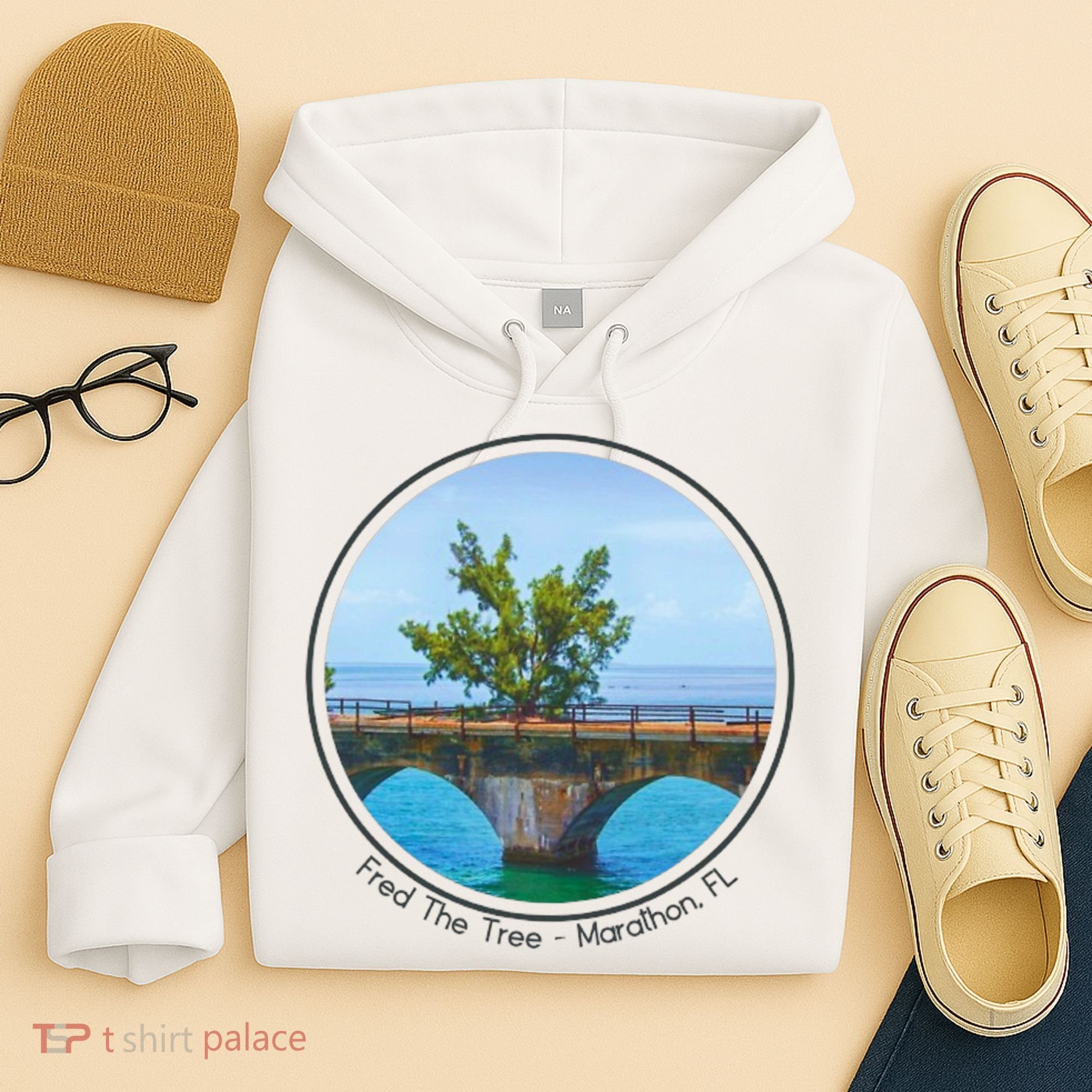 Fred The Tree Marathon Fl 7 Mile Bridge Tree Of Hope Hoodie